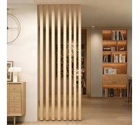 JIAOCKJIAO Separador de Ambientes Partición de Pared de Listones de Madera, Pantalla Partición Post de Pared de Piso a Techo Pie Ajustable, Sin Instalación de Taladro(8 Root,140cm/55.1in/4.59ft)