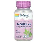 Jiaogulan60 Cápsulas Vegetales - Pack de 2 Unidades, Extracto de Hoja Estandarizado de Alta Pureza para la Resistencia al Estrés, el Apoyo Inmunitario y el Bienestar Cardiovascular. Solaray