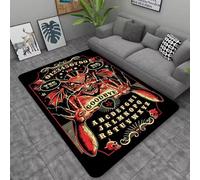 JIAOJING Alfombra De Área De Calavera De Cabra Demoníaco Decoración De Alfombra Roja Sangre Satanic Mat-Satanic Home Decor 160X280Cm