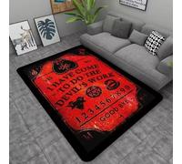 JIAOJING Alfombra De Área De Calavera De Cabra Y Demonio Decoración De Alfombra Roja Sangre Satánica para El Hogar 80X120Cm