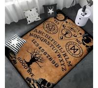 JIAOJING Alfombra De Área De Calavera De Cabra Y Demonio Decoración De Alfombra Roja Sangre Satánica para El Hogar 120X160Cm