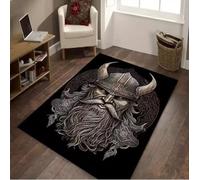JIAOJING Alfombra De La Mitología Nórdica Vikingo con Patrón De Runas para Salones Dormitorios Jardines Y Decoración Exterior Tapete De Suelo 80X120Cm
