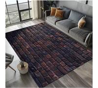 JIAOJING Alfombra De Ladrillo Piedra Construcción Pared Originalidad Alfombra para Sala De Estar Dormitorio Decoración del Hogar Antideslizante para Felpudo De Sofá 50X80Cm