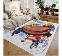 JIAOJING Alfombra De Pelota Antideslizante Deportiva Alfombras De Área De Impresión De Baloncesto De Fútbolfelpudo De Entrada para Dormitorio Sala De Estar Alfombra De Cocina 80X150Cm