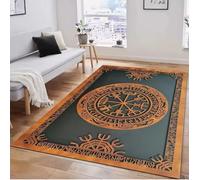 JIAOJING Alfombra Vikinga Tree of Life Flooring Viking Celtic Viking Antideslizante para Decoración De Baño 60X90Cm