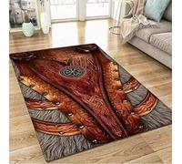 JIAOJING Alfombra Vikinga Tree of Life Flooring Viking Celtic Viking Antideslizante para Decoración De Baño 60X90Cm