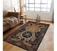 JIAOJING Alfombra Vikinga Tree of Life Viking Tolfom Viking Celtic Viking Antideslizante para Decoración De Baño 160X280Cm