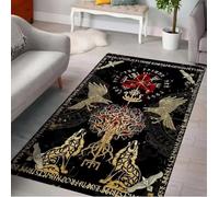 JIAOJING Alfombra Vikinga Tree of Life Viking Trail Viking Antideslizante Celtic Viking para Decoración De Baño 50X80Cm