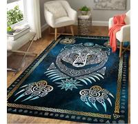 JIAOJING Alfombra Vikinga Tree of Life Viking Trail Viking Antideslizante Celtic Viking para Decoración De Baño 50X80Cm