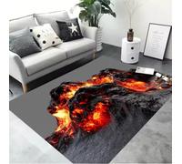 JIAOJING Alfombras De Lava Volcán Magma Alfombra para Decoración del Dormitorio Salón Alfombras De Gran Espacio Y Alfombra Antideslizante De Noche 160X230Cm