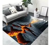 JIAOJING Alfombras De Lava Volcán Magma Alfombra para Decoración del Dormitorio Salón Alfombras De Gran Área Tapetes Antideslizantes En La Mesilla 140X200Cm