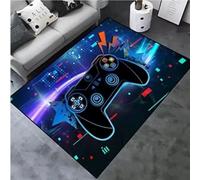 JIAOJING Alfombras Gamer para El Área del Hogar con Diseño De Controlador De Juegos, Alfombras Antideslizantes para Decoración Alfombra De Sala De Estar para Salas De Juegos 60X90Cm