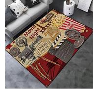 JIAOJING Área De Tablas De Cine Alfombras Noche De Cine Cine En Casa Cine Alfombras De Arte Área De Cine Alfombra Antideslizante para Decoración del Hogar 160X280Cm