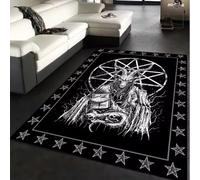 JIAOJING Bruja Sol Luna Pentagrama Alfombra Altar para Sala De Estar Decoración Gótica Sofá Mesa Felpudo De Baño Alfombras Antideslizantes 160X280Cm