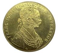 JIAOJING Moneda Conmemorativa Austria Habsburgo 1914 4 Ducados Francisco José I Emperador Austríaco Águila Austrohúngara Bicéfala con Copia De La Corona