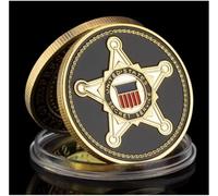 JIAOJING Moneda De Recuerdo del Servicio Secreto De EE. UU. Moneda Conmemorativa Chapada En Oro Moneda De Arte Coleccionable Desafío De Arte