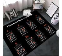 JIAOJING Música Básica Teoría De Acordes De Guitarra Diagrama Alfombra De Piano Salón Tapete para Dormitorio Sofá Felpudo Decoración Esterilla Antideslizante 160X230Cm