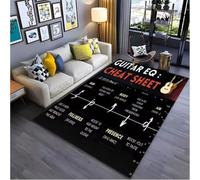 JIAOJING Música Básica Teoría De Acordes De Guitarra Diagrama Alfombra De Piano Tapete del Salón para Dormitorio Sofá Decoración De Felpudos Esterilla Antideslizante 80X150Cm