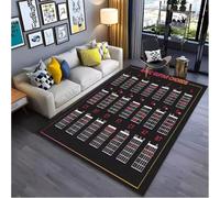 JIAOJING Música Básica Teoría De Acordes De Guitarra Tabla Alfombra De Piano Salón Tapete para Dormitorio Sofá Felpudo Decoración Esterilla Antideslizante 50X80Cm