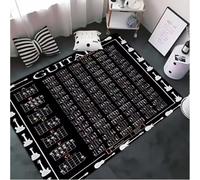 JIAOJING Música Básica Teoría De Acordes De Guitarra Tabla Alfombra De Piano Salón Tapete para Dormitorio Sofá Felpudo Decoración Esterilla Antideslizante 50X80Cm