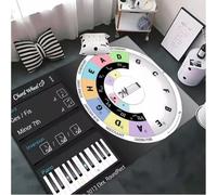 JIAOJING Música Básica Teoría De Acordes De Guitarra Tabla Alfombra De Piano Salón Tapete para Dormitorio Sofá Felpudo Decoración Esterilla Antideslizante 50X80Cm