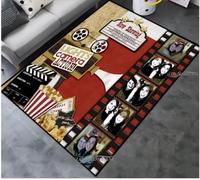 JIAOJING Noche De Cine Tapete De Tablas Área De Cinta Cine En Casa Cine Alfombras De Arte Cine Alfombra Antideslizante para Decoración del Hogar 160X230Cm