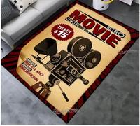 JIAOJING Noche De Cine Tapete De Tablas Área De Tapetes Cine En Casa Cine Arte Alfombras De Cine Alfombra Antideslizante para Decoración del Hogar 140X200Cm
