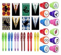 jiaoohoo Harry Pot Gastgeschenke geburtstag party mitgebsel,mitgebsel kindergeburtstag mädchen Jungge,12 uv Stift,12 notizbuch klein,12 sellos kinder