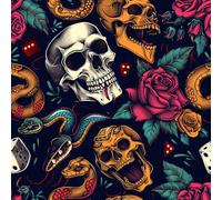 JIAOQSS Papel pintado autoadhesivo Calavera colorida Papel tapiz adhesivo de vinilo impermeable decorativo para dormitorio