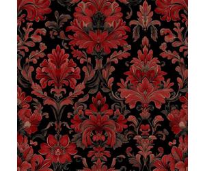 JIAOQSS Papel Tapiz Autoadhesivo De Vinilo Impermeable Floral Retro Negro Rojo Damasco Para Sala De Estar, Color G