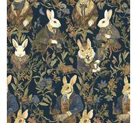 JIAOQSS Vinilo adhesivo para pared Conejos boho vintageConejos reales marrones Papel tapiz adhesivo Papel tapiz de vinilo impermeable para renovación para sala de estar papel tapiz de pared