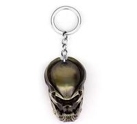JIAORLEI Llavero de hombre Predator Llavero de metal Movie Avp Cool Hardcore Head Llavero Guerrero malvado Máscara alienígena Llavero Joyería de aleación de película, As show