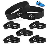 Jiaoshou Pan 12 Piezas Bandas Fijadoras de Cordones, Sujetador de Cordones para Botas de Fútbol, Contra los Nudos Deshechos para Zapatos Deportivos y de Ocio (26 cm)