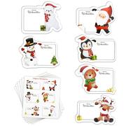 Jiaoshou Pan 120 Piezas Pegatinas Navideñas Etiquetas, Etiquetas Adhesivas Navidad para Regalos, Bolsas de Regalo & Decoración Navideña (6 Diseños)