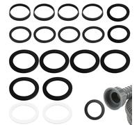 Jiaoshou Pan Junta Desague Fregadero, Juntas para Desagüe 40mm/45mm/56mm con 14 Junta Planas y 4 Juntas Cuñadas (18 Piezas)