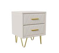 JiaOyu Juego de 2 mesitas de noche modernas con 2 cajones, cómoda de noche, mesa de sofá, mesa para teléfono, mesa para dormitorio, salón (beige-1)