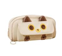 JIAOYUNLILI Estuche para lápices de gran capacidad, estuche con cremallera, estuche para lápices de gato 3D para niñas y niños, suministros de vuelta a la escuela, bolsa de papelería, organizador de