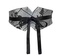 JIARY Cinturón Ancho Mujer, Cinturon Vintage Bordado Artesanal Chino,Cinturones De Mujer,Cinturón De Corsé Elegante para Hanfu,Vestidos,Banquetes,Fiestas De Disfraces,Plata