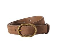 JIARY Cinturón De Ante Liso Cinturones De Piel para Mujer Moda Hebilla Dorada para Pantalones Vaqueros Vestidos, 3 Cm De Ancho,Camel,100CM/39.4''