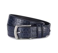 JIARY Cinturón De Cuero para Hombre, Cinturón De Trabajo, Cinturón Informal De Negocios con Estampado De Cocodrilo, Cinturón De Hombre De Piel para Pantalones Vaqueros,Azul,125CM/49.2''