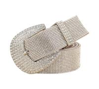 JIARY Cinturón De Mujer con Incrustaciones De Diamantes De Imitación, Vestido A Juego, Cinturón De Moda, Lleno De Diamantes, Decoración Versátil,Plata,102CM/40.2''