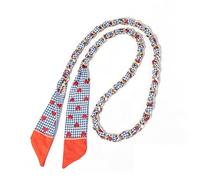 JIARY Cinturón De Pañuelo De Seda para Mujer, Cinturón Fino Mujer Elegante, Cinturón De Seda Trenzado con Cadena Dorada, Correa Larga para Bolso, C,115CM/45.3''