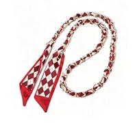JIARY Cinturón De Pañuelo De Seda para Mujer, Cinturón Fino Mujer Elegante, Correa Larga para Bolso, Cinturones Vintage Bohemio para Vestidos Jeans Viajes Fiestas,Rojo,115CM/45.3''