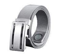 JIARY Cinturón Hombre de Metálico Moda, Cinturones Acero Inoxidable Magnético, Cinturón Trenzado Sin Piel con Hebilla Automática de Acero Inoxidable Caballero,Style b,100CM/39.4''