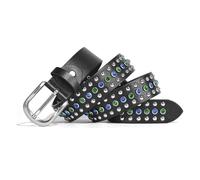 JIARY Cinturones con Tachuelas para Hombre Mujer, Cinturones De Diamantes Brillantes Cinturón Punk Rock para Vaqueros,Chaquetas,Conciertos De Rap,Carnavales,Hip Hop,Negro,125CM/49.2''