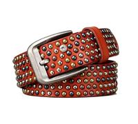 JIARY Cinturones con Tachuelas para Hombre Mujer, Cinturones De Diamantes Brillantes, Cinturón Punk Rock para Vaqueros,Chaquetas,Carnavales, Accesorio Hip Hop Rap,Brown b,120CM/47.3''