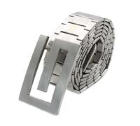 JIARY Cinturones De Acero Inoxidable para Hombre, Cinturon Metálico Hombre Plateado, Cinturón De Trabajo Informal con Hebilla De Letra para Pantalones Vaqueros,G2,95CM/37.4''