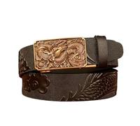 JIARY Negro,120CM/47.3' Cinturón Para Hombres,Cinturón Con Hebilla Automática De Aleación Retro,Cinturón Occidental Cowboy Para Pantalones Vaqueros