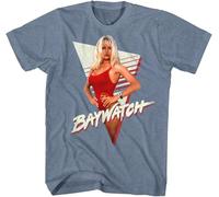 jiashunbi Baywatch Pamela Anderson Lifeguard Men's T Shirt Vintage Triangle CJ Parker Wham Colour33