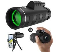 JiaSifu Telescopio monocular de alta definición de 40 x 60 con adaptador para smartphone, BAK4 Prism FMC monocular con visión clara de poca luz para la vida silvestre, caza, camping, viajes
